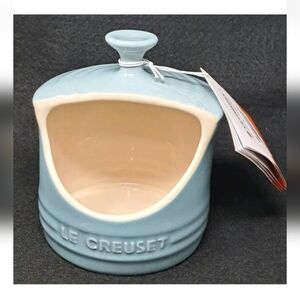 Le Creuset 10 Oz Salt Keeper Stoneware Light Blue "Sea Salt" - NWT